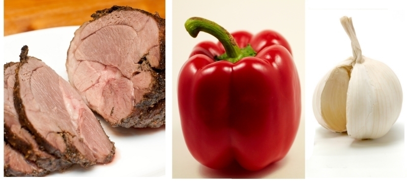 Healthy Recipe: Garlic Lamb with Sweet Red Peppers