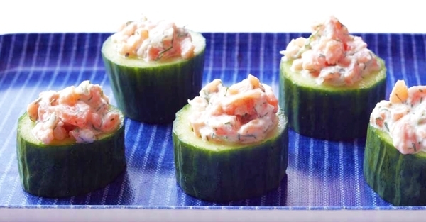 Healthy Recipe: Cucumber Rounds with Salmon Spread