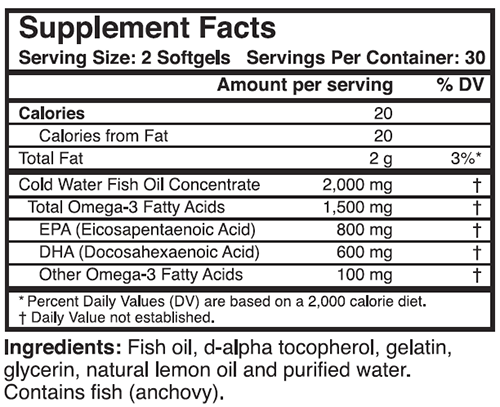 Cold Water Fish Oil Ingredients