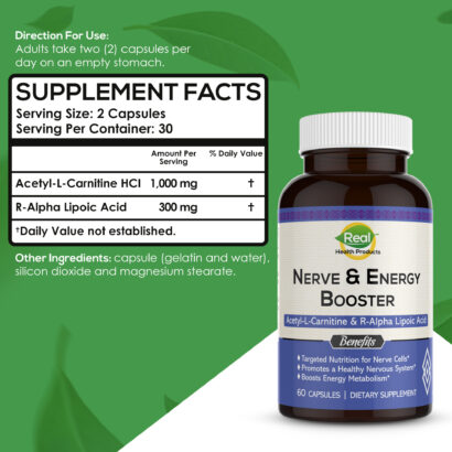Nerve & Energy Booster - R-Alpha Lipoic Acid & Acetyl L-Carnitine - Image 2