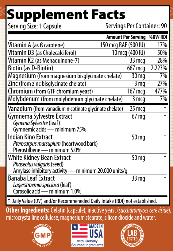 Glucose-Support-Supplement-Facts