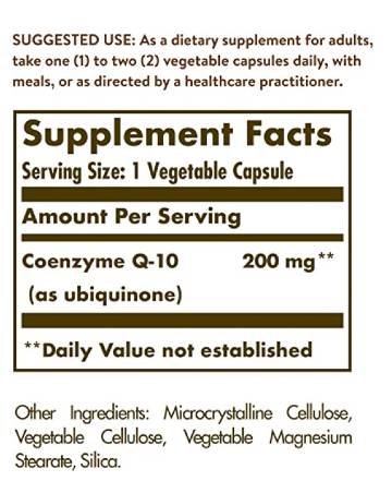 Solgar CoQ-10 Supplement Facts