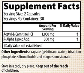 Nerve and Energy Booster Supplement Facts