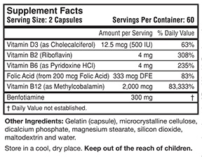 Nerve Support Formula Supplement Facts