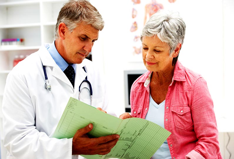 Doctor talking to patient